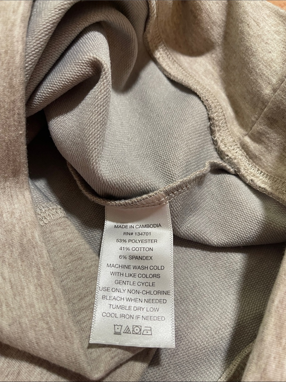 Men's Crewneck Sweater in taupe /beige color - Picture 10 of 11